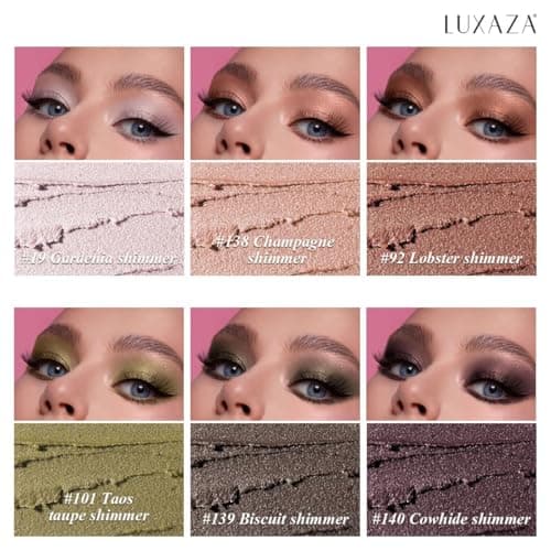 LUXAZA 6PCS Champagne Pink Eyeshadow Stick Makeup Sets, Long Lasting Cream Shadow,Metallic And Matte Shimmer Eye Shadow Eye Brightener Stick Pencil Crayon, B04-Champagne Pink - Thumbnail 2