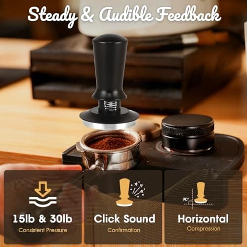 Irosiy 58MM Espresso Tamper - Professional Coffee Press with Non-Slip Base, Calibrated Pressure, Ergonomic Handle for Barista & Home Brewing (Black) - Thumbnail 2