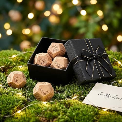 Date Night Food Decision Dice: 3 PCS Dice Set Date Ideas for Couples,Wooden Dinner Dice Love Dice with Gift Box,Valentines Gifts for Him Her Boyfriend Girlfriend - Thumbnail 5