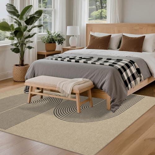Arvenchy Easy Jute Rug 5x7: Indoor Outdoor Natural Boho Area Rugs for Living Room Patio Washable - Farmhouse Neutral Contemporary Carpet Mat for Entryway Bedroom Kitchen Backyard Sunroom Non Slip - Thumbnail 6