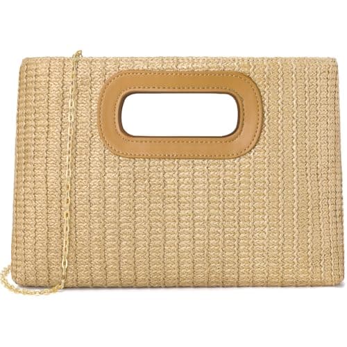 Clutch Purses for Women, Top Handle Straw Purse Handbags, Summer Shoulder Crossbody Bag, Woven Beach Bags Purses - Image 1