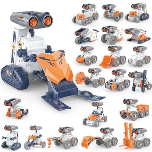 ENJOYFLY STEM Educational Building Toy for Kids 8–13, Easy-to-Assemble 21-in-1 Advanced Solar Robot Science Kit, DIY Engineering Erector Set with 210 Pieces, Battery or Solar Powered Learning Gift - Image 1