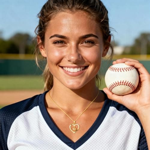 Turandoss Baseball Necklaces for Women - Dainty 14K Gold Plated Baseball Necklace for Women Personalized CZ Sport Pendant Necklace for Sports Lovers Fans Teams Gold Jewelry Birthday Gifts for Her - Thumbnail 4