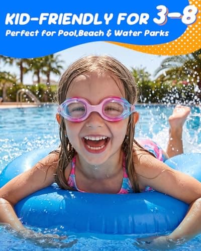 Aegend Swim Goggles for Kids Age 3-8 (Pink) - Thumbnail 5