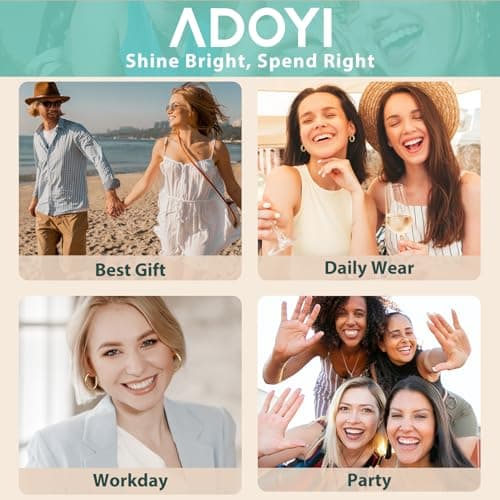 Adoyi Rose Gold Hoop Earrings Set for Women Girls Trendy 14K Plated Gold Hoops Small Chunky Earrings Twisted Huggie Ear rings Pack Lightweight 9 Pairs Jewelry Set for Mother's Day Birthday Gifts - Thumbnail 5