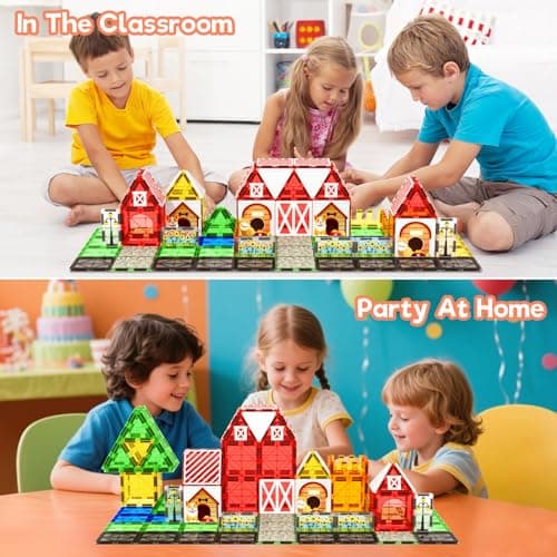 Magnetic Tiles Toddler Toys Garden Farm Animal Set, Magnetic Blocks Montessori Sensory Educational Learning Building Magnet Toys for 3 4 5 6 Year Old Boys Girls, Kids Games Party Birthday Easter Gifts - Thumbnail 6