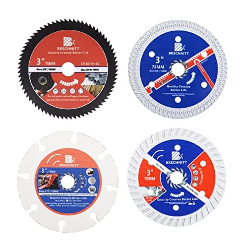 3inch Diamond Saw Blades for Cutting Wood Metal Stone - Tile Cutting Disc 75mm Arbor10mm for Granite Marble Stone Hard Concrete Reinforced Concrete 4pcs