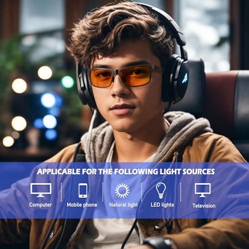 ANYLUV Blue Light Blocking Glasses Men Computer Gaming Glasses Lightweight Al-Mg Metal Anti Eyestrain Eye Protection - Thumbnail 2