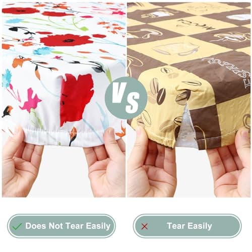 misaya Picnic Table Cover with Bench Cover, Waterproof Elastic Fitted Tablecloth for 6 Foot Tables, Rectangle Washable Polyester Fabric Tablecloths for Picnic, Camping, Outdoor (Flower, 30" x 72") - Thumbnail 5