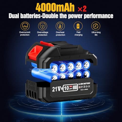 Cordless Leaf Blower, Leaf Blower Cordless with Battery and Charger, Portable Lightweight Handheld Blower, Extended Nozzle, Turbo Jet Blower for Lawn Care, Patio Cleaning, Leaves, Dust (Yellow) - Thumbnail 3