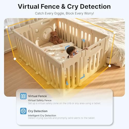 Ognee Baby Monitor with Camera and Audio, 5" IPS 2K Display, 6000mAh Battery, SD Card, Remote Pan-Tilt-Zoom, 2-Way Talk, No WiFi Needed, Night Vision, Safety Zone Alert, 24/7 Recording - Thumbnail 6
