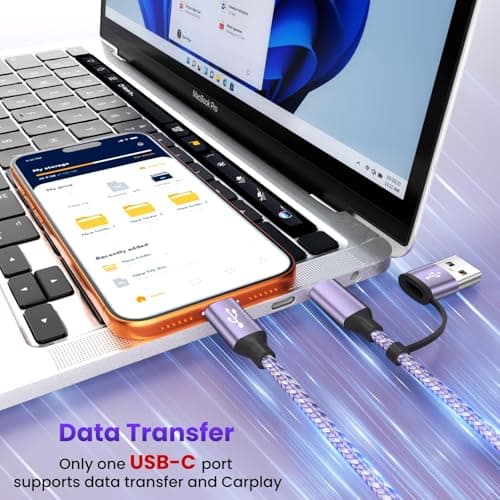 Travel Essentials Multi Charging Cable for iWatch Charger, 4in2 3 X USB C Cable Multiple Charger Cord, USBC Car CarPlay Cable Compatible with iWatch Ultra/11-1/iPhone 17-15/Galaxy S25-22, 5F Purple - Thumbnail 5