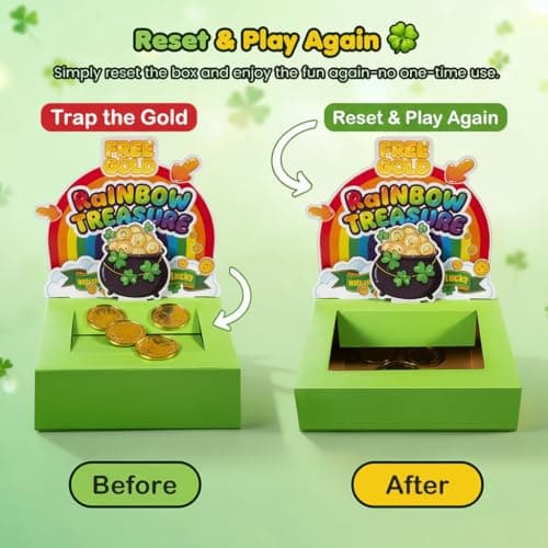 LEKSON St. Patrick’s Day Leprechaun Trap Kit with Coin Drop Slot, Interactive Leprechaun Trap Box for Kids, How to Catch a Leprechaun Craft, Tabletop Holiday Decoration - Thumbnail 2