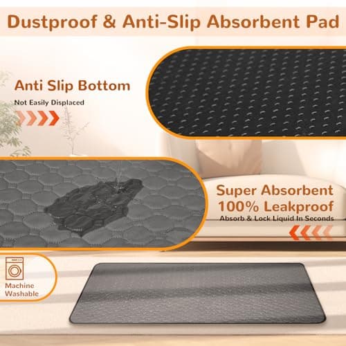 Chew-Proof Dog Bed Medium Size Dog Orthopedic Waterproof Pet Bed Memory Foam with Anti-Slip Mat Washable Dog Couch (Grey) - Thumbnail 4