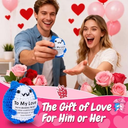 LLCJYYCY Handmade Crochet Shark Plush, Soft Knitted Stuffed Animal, Emotional Support Comfort Plushie Gift for Boyfriend Girlfriend Husband Wife - Thumbnail 2