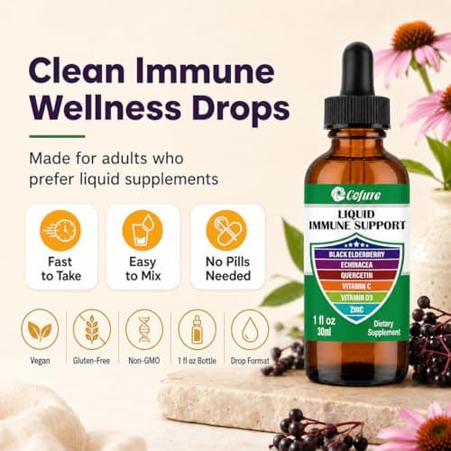 Zinc Quercetin Echinacea Elderberry Vitamin C D3 Liquid Immune Support - Thumbnail 4