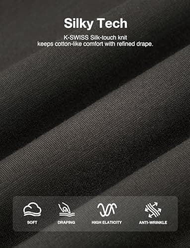 K-Swiss Heritage Men's Silky Tech T-Shirt, Soft Crewneck T-Shirts with Eco-Embossed Graphic for Sport Work Casual, Brown L - Thumbnail 4