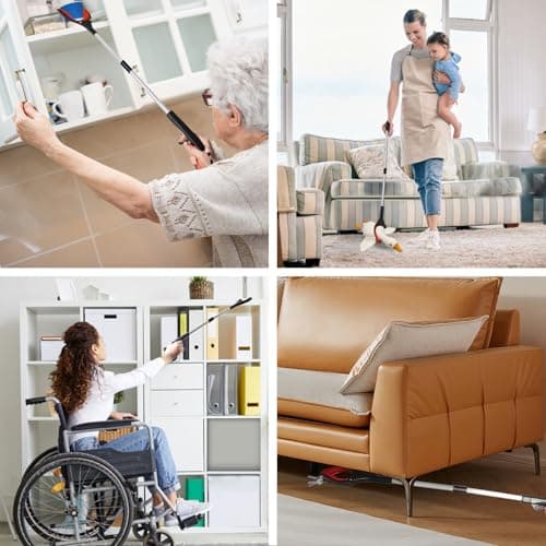 TOPGROT 2-Pack Grabber Reacher Tool, 34" Foldable Reacher Grabber Pickup Tool with 360° Anti-Slip Rotating Jaw & Magnets, 4" Wide Claw Opening Reachers for Seniors, Trash Picker Tool - Thumbnail 5