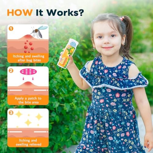YARKOR Bug Bite Patches 48 Counts, Natural Itch Relief Stickers for Kids, Instantly Reduce Itching & Swelling After Bite - Prevents Scratching, Waterproof & Kid-Safe - Suction Tool Alternative - Thumbnail 4