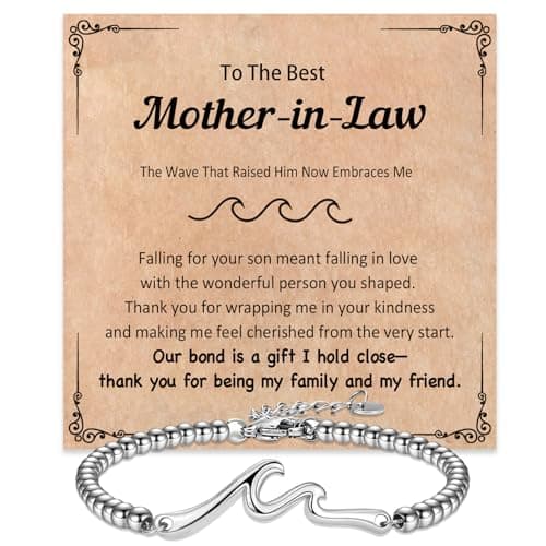 Wisedawn Mother in Law Gifts, Birthday Mothers Day Christmas Mother-in-Law Gift Present Jewelry Wave Bracelets - Image 1