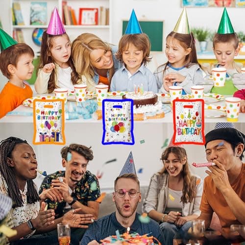 TESKEUP Party Favor Bags for Birthday Goodie Bags - Bulk Treat Gift Bags for Candy, Cookies, Snacks, Happy Birthday Party Supplies Classroom Treats, and Event Gifts (30 Pcs) - Thumbnail 6