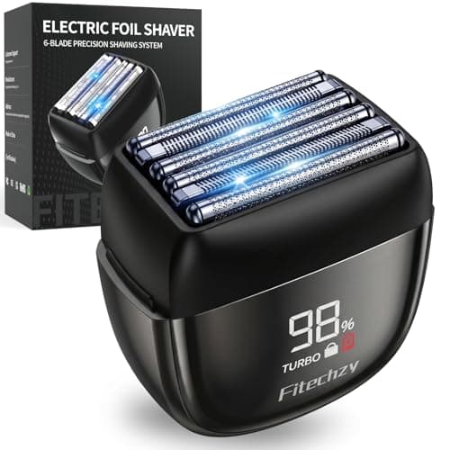 Electric Foil Shaver for Men, 0.05mm Ultra-Thin Foil Electric Razor for Thick Coarse Beard, Wet & Dry Cordless Rechargeable Shaver, IPX7 Waterproof Face Shaver with LED Display for Home Travel Gym