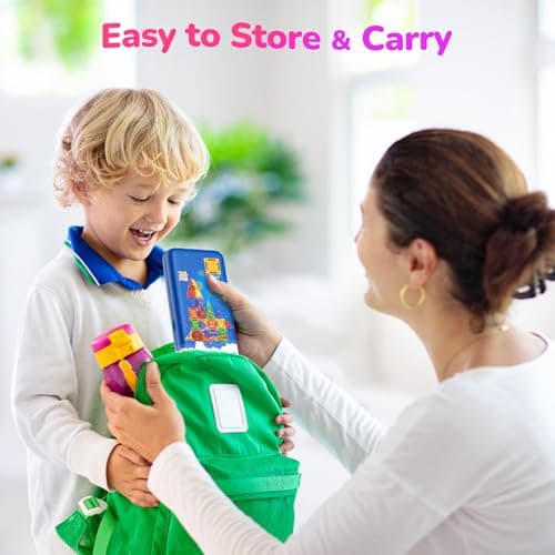 OFFISYS Mini Magnetic Tiles for Kids, Sparkling Diamond Travel Magnet Tiles with Metal Case, STEM Educational Magnet Blocks, Portable Construction Magnet Toys for Boys and Girls, 26PCS - Thumbnail 6