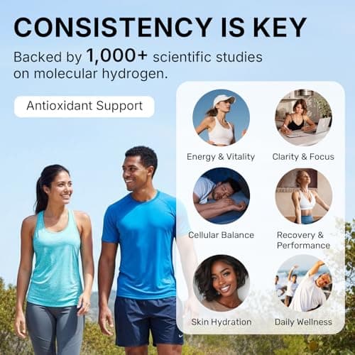 Molecular Hydrogen (H2) Tablets with 120mg Magnesium – 16 PPM Hydrogen Water Tablets for Water, Advanced Hydrogen Technology, Antioxidant Support for Cellular Health & Recovery丨Unflavored, 30 Tablets - Thumbnail 4