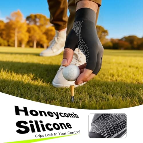 All-Around Copper Arthritis Gloves, Carpal Tunnel Pain Relief Gloves, Breathable & Anti-Slip Hand Compression Gloves for Rheumatoid, Tendonitis, Swelling, Fingerless Gloves Fit Men & Women 10.7"-11.2" - Thumbnail 6