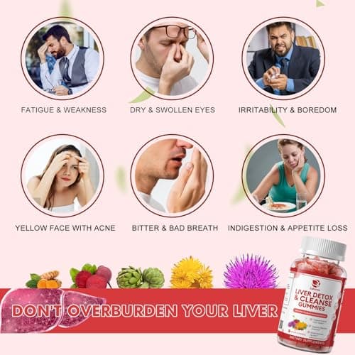 2 Pack Lukaree Liver Cleanse Detox & Repair Gummies | Sugar-Free Milk Thistle Supplement w/Artichok & L-Glutathione - Ultra-Concentrated Herbal Liver Support for Men & Women -Vegan,60 Count - Thumbnail 4