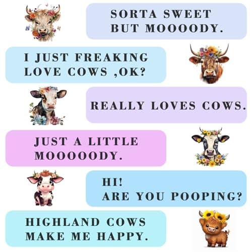 Highland Cow Car Air Fresheners, Cute Cow Print Stuff Hanging Car Accessories Merch Stuffed Animals Decor Gifts 6 Pack for Women Men Home Decorations Party - Thumbnail 4