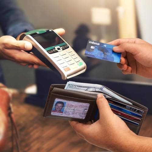 RUNBOX Leather Wallet for Men, Genuine Leather Mens Wallet Bifold Rfid Blocking with 12 Cards and 2 ID Windows, Minimalist Wallet for Men with Gift Box - Thumbnail 4