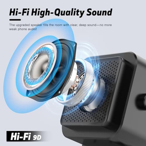 Wireless Induction Portable Bluetooth Speaker - 5 in1 Bluetooth Speaker Phone Stand with Colorful Ambient Light 360° Rotation Compatible with Most Phones - Unique Birthday Gift for Men Women Adults - Thumbnail 5