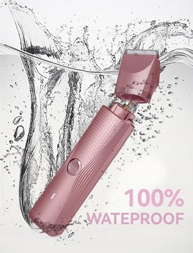 unibono 3-in-1 Electric Razor for Women - Waterproof Bikini Trimmer,Rechargeable Electric Shaver for Lady,Pubic Hair Trimmer Women,Personal Trimmer Groomer for Body Hair (Rose Golden,RG-1) - Thumbnail 6