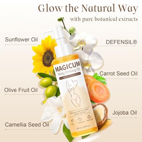 Magic Body Firming Oil After Shower Body Oils for Women with Massage Roller | Tighten, Hydrate, Crepe Erase, Anti Cellutite with DEFENSIL®, Vitamin E & Natural Botanicals (5.07 fl.oz.) - Thumbnail 6