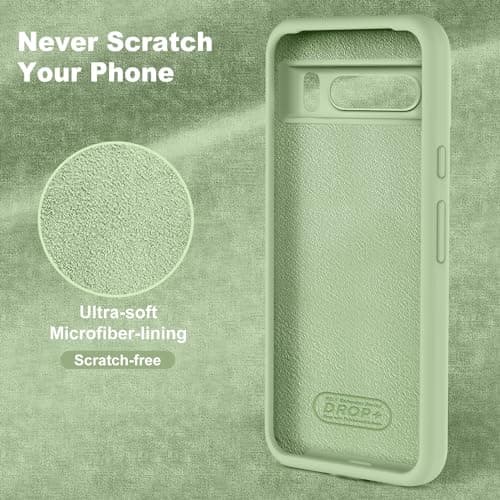 TISOOG Compatible with Google Pixel 8 Pro Case, [Upgrade Defender Liquid Silicone] [Soft Microfiber Lining],Shockproof Slim Thin Protective Phone Case for Google Pixel 8 Pro 6.7 inch-Matcha - Thumbnail 4