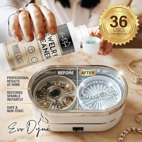 Ultrasonic Jewelry Cleaner Solution (16oz) Concentrated Jewelry Cleaner for Diamonds, Gold, Silver & More | Compatible with Ultrasonic Machine (s) - Made in USA - Thumbnail 6