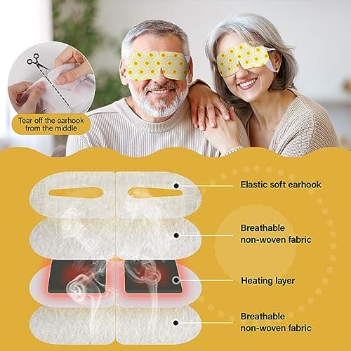 16 Packs Steam Eye Masks for Dry Eyes Heating Eye Mask Warm Compress for Eyes Relief Stress, Eye Fatigue Travel Essential Self Heating Moist Sleep Mask SPA Accessories - Thumbnail 4