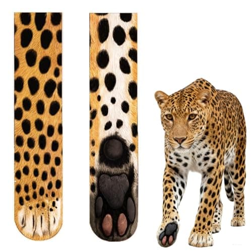 ZB.soar Animal Paws Socks,Funny 3D Stockings, Thickened Warm Long Adult Socks, Crazy Novelty Stockings Gag Gifts(Leopard) - Image 1