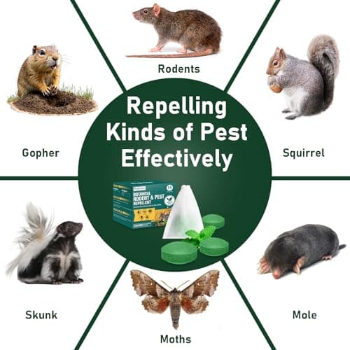Natural Peppermint Oil Moth Balls for Rodents Deterrent‌ - 14 Pack‌, Mice & Rat Repellent for Indoor/Outdoor Use, Family & Pet-Safe, Long-Lasting Mouse Control for Squirrels, Skunks, Chipmunks‌ - Thumbnail 3