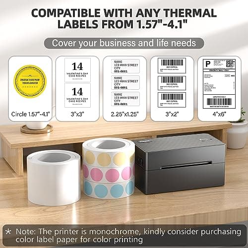 PEDOOLO Label Printer, 4x6 Shipping Label Thermal Printer for Packages, Bluetooth Conection and Compatible with Android, iPhone, Windows, Mac, Chromebook, Amazon, UPS, USPS, FedEx, Shopify - Thumbnail 2