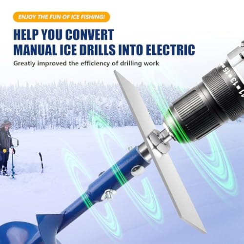 SFNSM Ice Fishing Auger Drill Attachment with 8.2in Metal Plate, Ice Fishing Gear Accessories, Soil Drilling and Digging Project, Fits 1/2" Drill Adapter Chuck, 1/4" Hole, Ideal Fishing Gifts for Men - Thumbnail 4