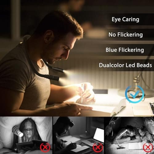 Rechargeable Hands-Free Neck Light with 3 Adjustable Color Modes, Black - Thumbnail 6