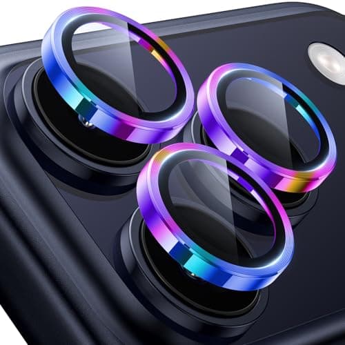 Hoerrye for iPhone 17 Pro Max/17 Pro Camera Lens Protector - [Top 9H+ Tempered Glass - 12FT Military Grade] HD Camera Screen Protector Cover Accessories Case Friendly,Colorful - Image 1