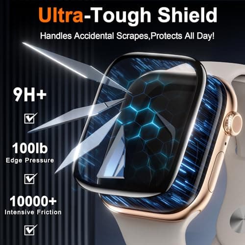 YWXTW TOP 9H+ Tempered Glass Screen Protector for Apple Watch Series 11/10 42mm, [3S Installation] Bubble-Free, Anti-Scratch, HD Clear Film for iWatch 11/10 42mm - Thumbnail 3