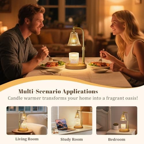 Candle Warmer Lamp with Timer Dimmable,Birthday Gifts for Women Mom Sister,Adjustable Height Wax Melt Warmer for Jar Candles,House Warming Gifts New Home,Ideal for Office,Dorm,Bedroom Home Decor - Thumbnail 6