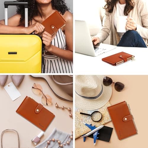 Travelambo Leather Wallets for Women Slim RFID Blocking Bifold Credit Card Holder Wallet - Thumbnail 6