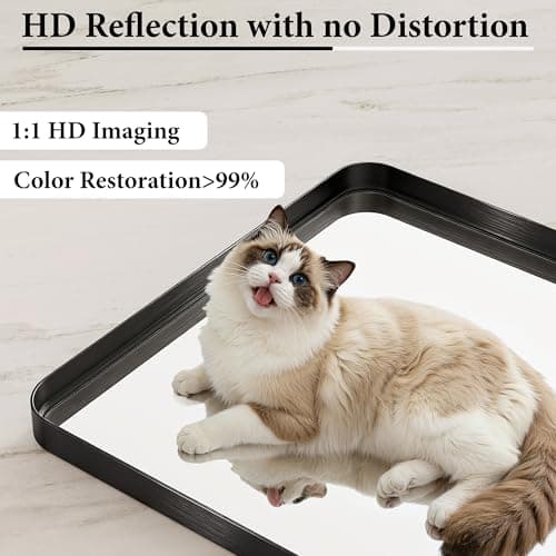 30x36 Inch Black Metal Framed Bathroom Mirror for Wall, HD Tempered Glass, Vanity Mirror for Over Sink, Anti-Rust Aluminum Alloy Mirror, Farmhouse, Horizontally or Vertically Hanging - Thumbnail 3