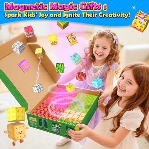 200PCS Magnetic Blocks - Magnetic Building Blocks for Girls Age 3+, Build Mine Magnet Craft Cubes for Toddlers, STEM Sensory Toys for Princess, Kids Christmas Birthday Gift - Thumbnail 5