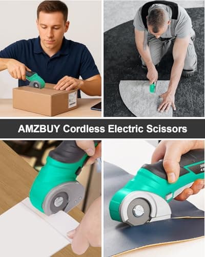 Gifts for Men Christmas Stocking Stuffers for Women Electric Box Cutter Power Shears 4V Cardboard Cutter Carpet Cutter Tool Heavy Duty Rotary Cutter for Thin Box Plastic for Birthday White Elephant - Thumbnail 6